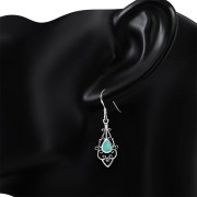 Turquoise Opal Drop Sterling Silver Earrings, e425